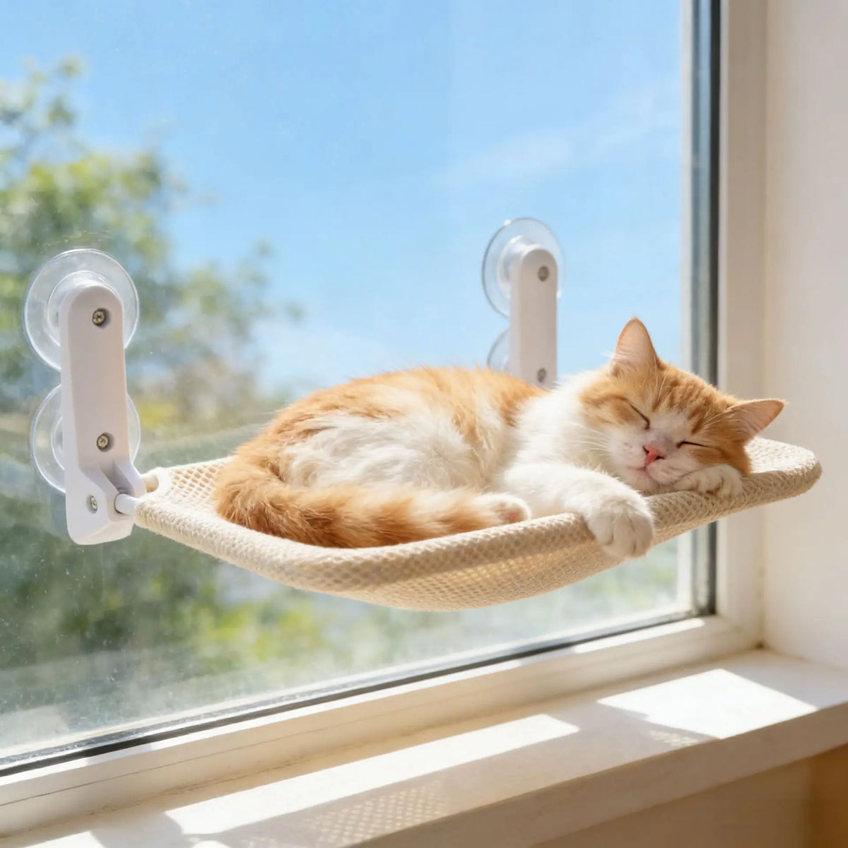Window Cat Hammock – Suction Cup Sunbathing Cat Bed
