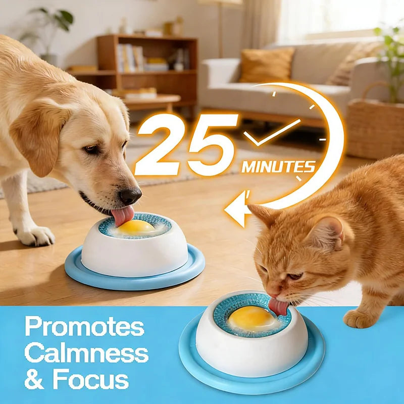 Slow Feeder Lick Bowl with Rolling Ball for Dogs & Cats