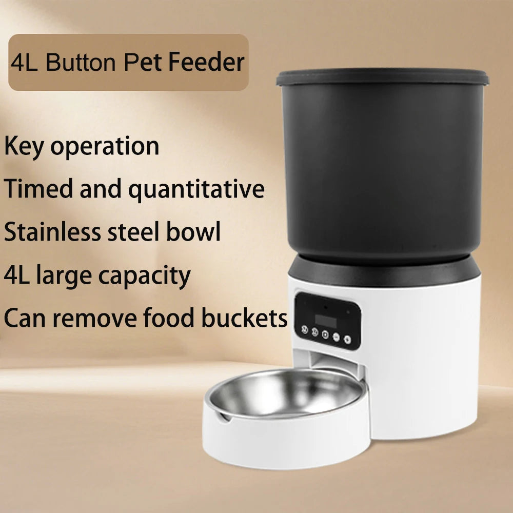4L Smart Automatic Pet Feeder with HD Camera & Two-Way Audio