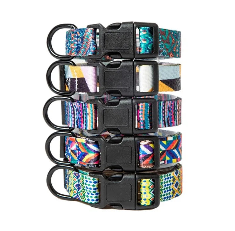 Bohemian Style Dog Collar & Leash Set – Adjustable for Small, Medium & Large Dogs