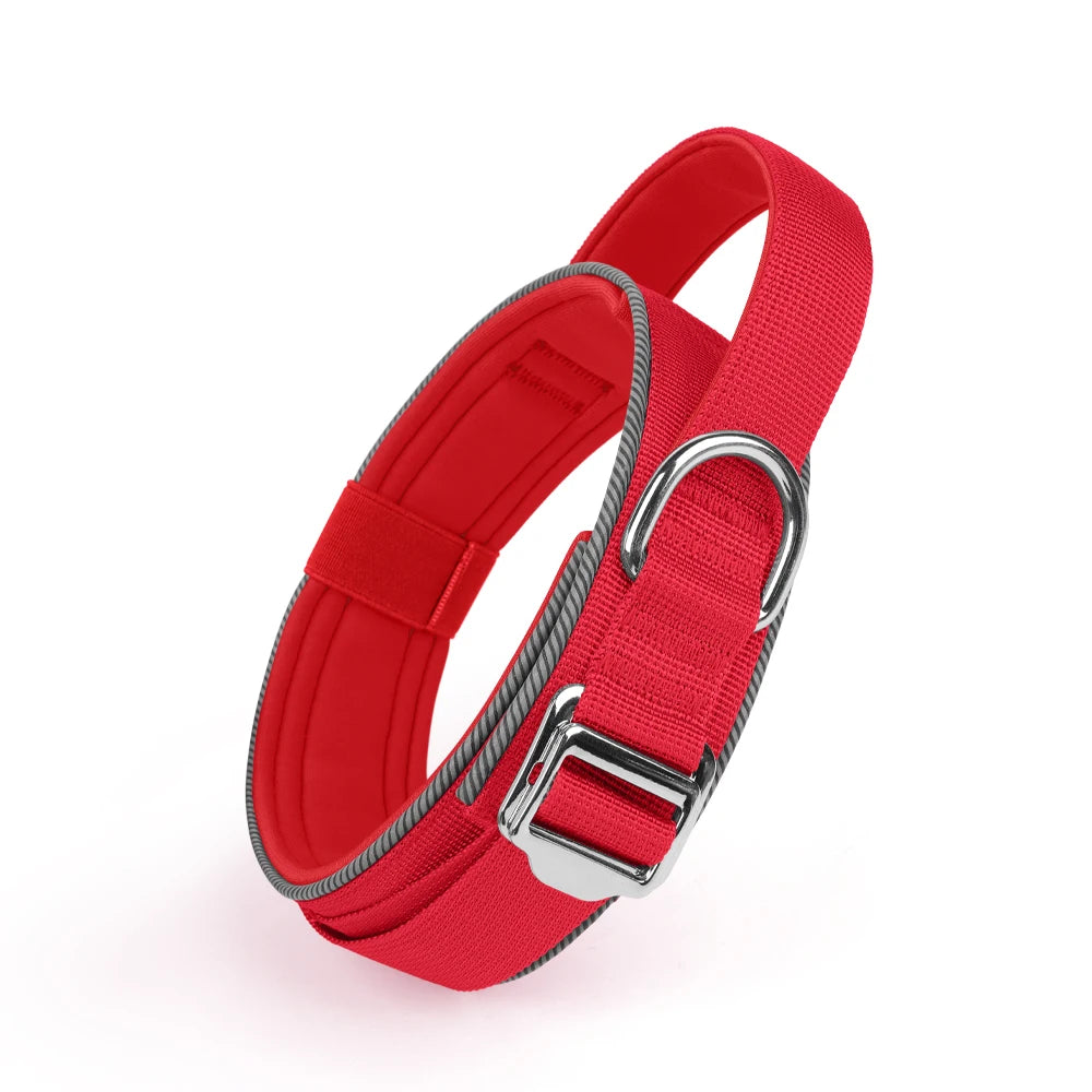 Padded Reflective Tactical Dog Collar for Medium & Large Dogs