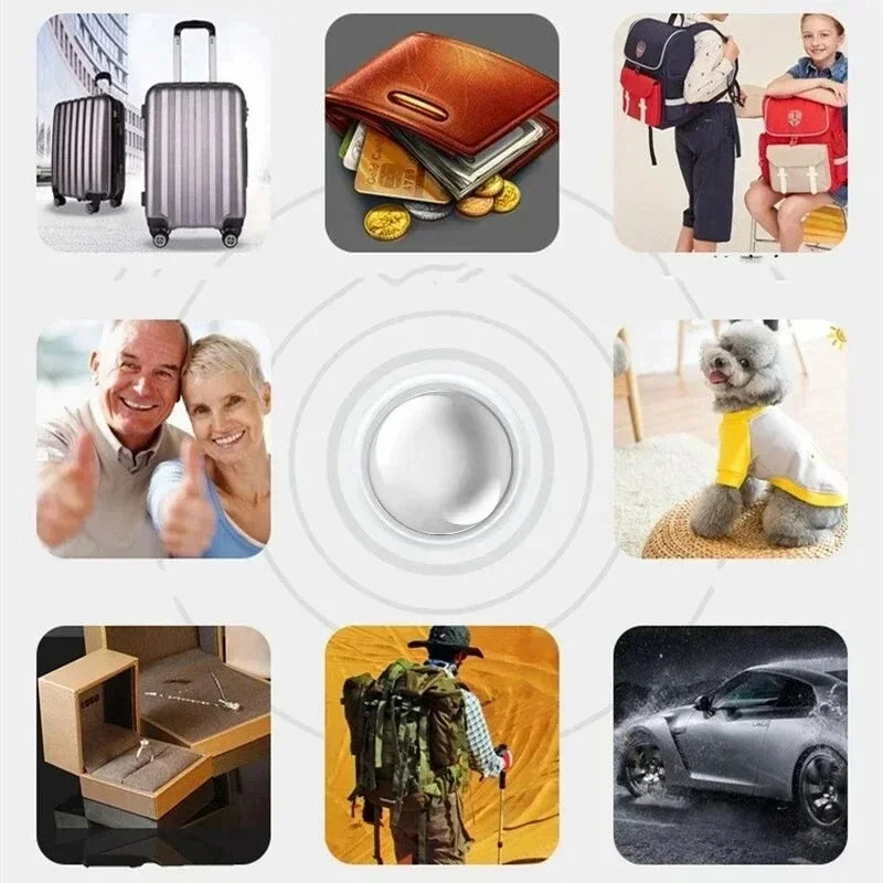 Ultra-Compact 30mm Bluetooth Tracker for Pets, Keys & Bags — Leather Sleeve Option