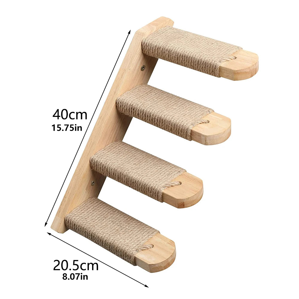 Wall-Mounted Cat Climbing Shelf & Hammock Set
