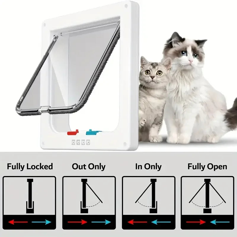 4-Way Locking Weatherproof Pet Flap Door
