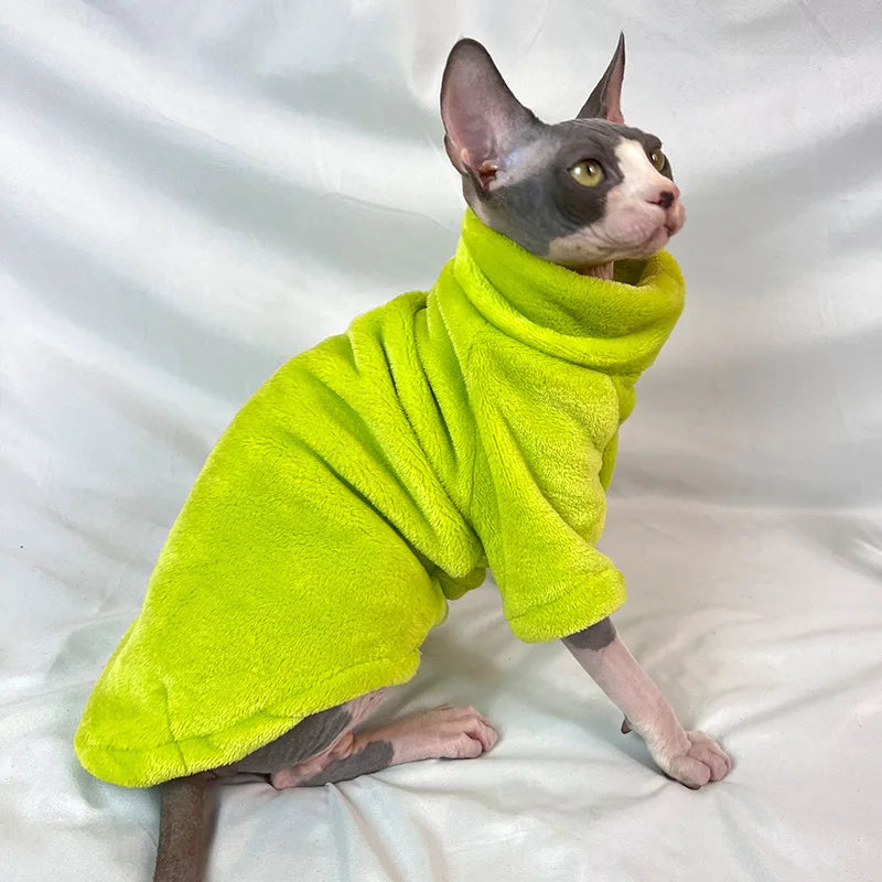 Fleece High Neck Cat Hoodie