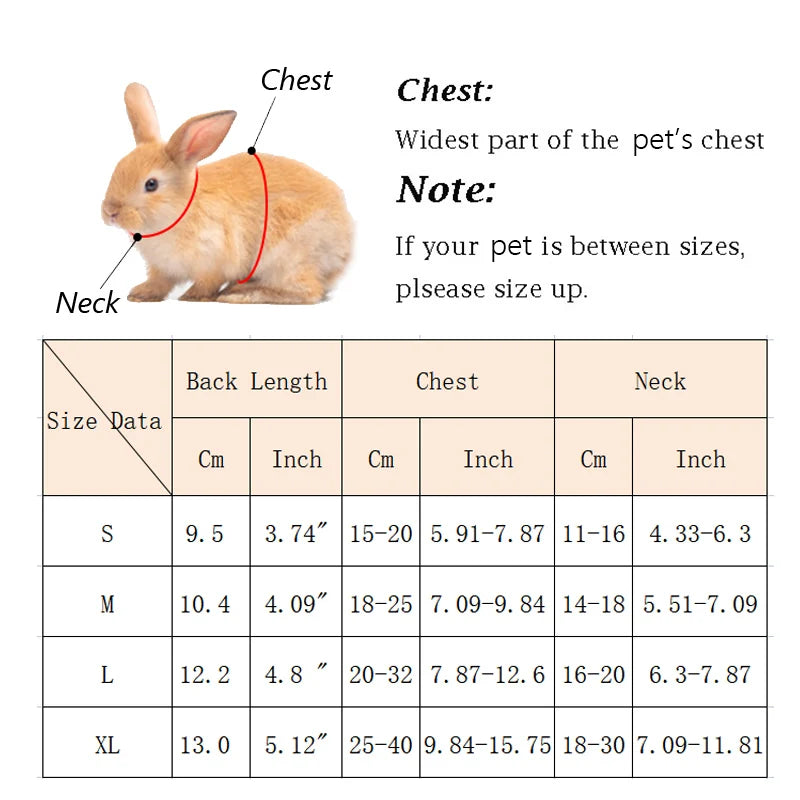 Mesh Breathable Harness & Leash Set for Rabbits, Ferrets & Small Pets