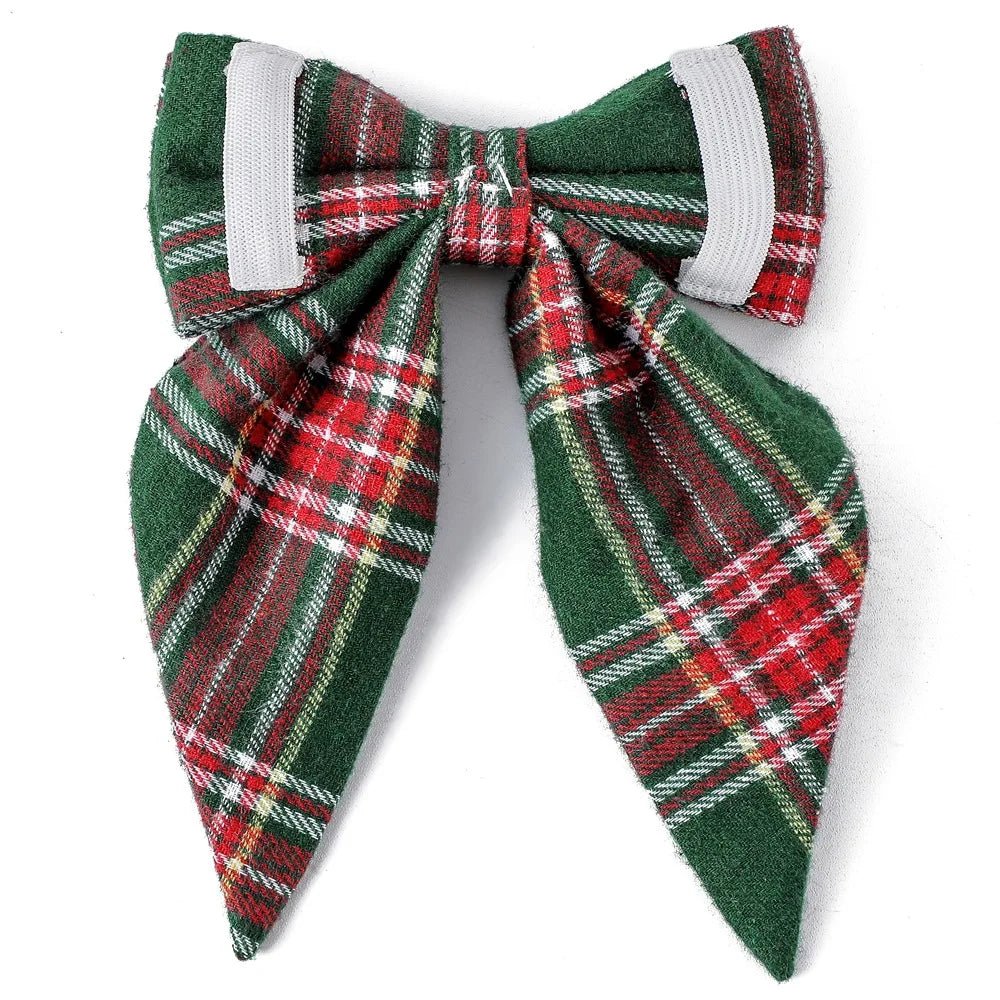 Collier pour chien flocon de neige festif avec nœud - Motif de Noël en coton