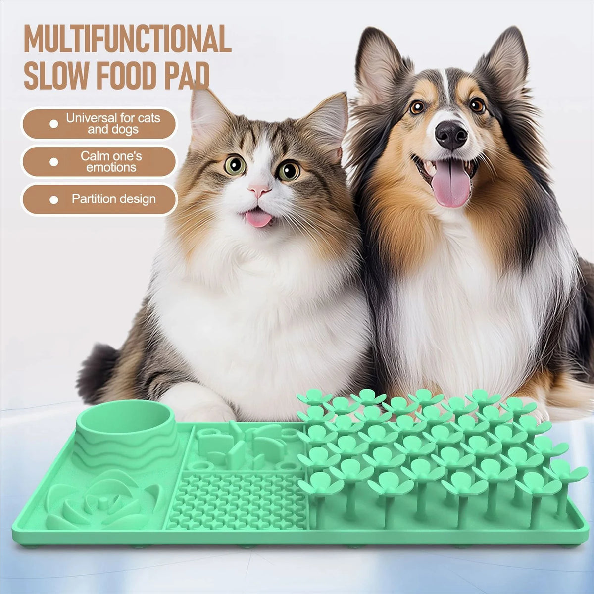 Silicone Lick Mat with Suction Cup for Dogs — Slow Feeder & Bath Distraction