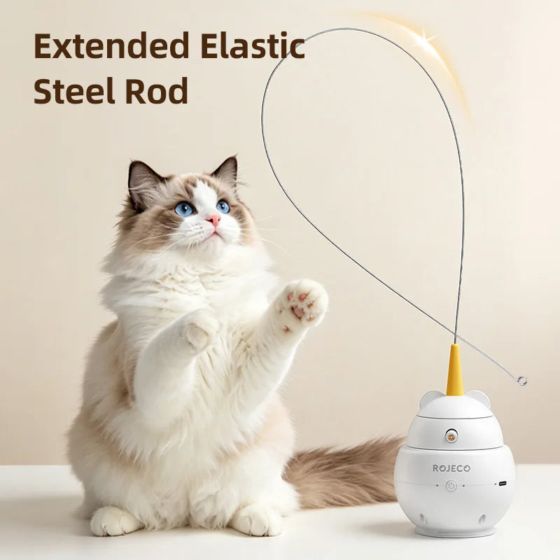2-in-1 Automatic Laser & Feather Cat Toy — Electric Induction Indoor Kitten Teaser