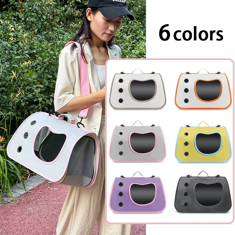 Portable Foldable Pet Carrier Backpack for Small Dogs & Cats — Lightweight & Breathable Travel Bag