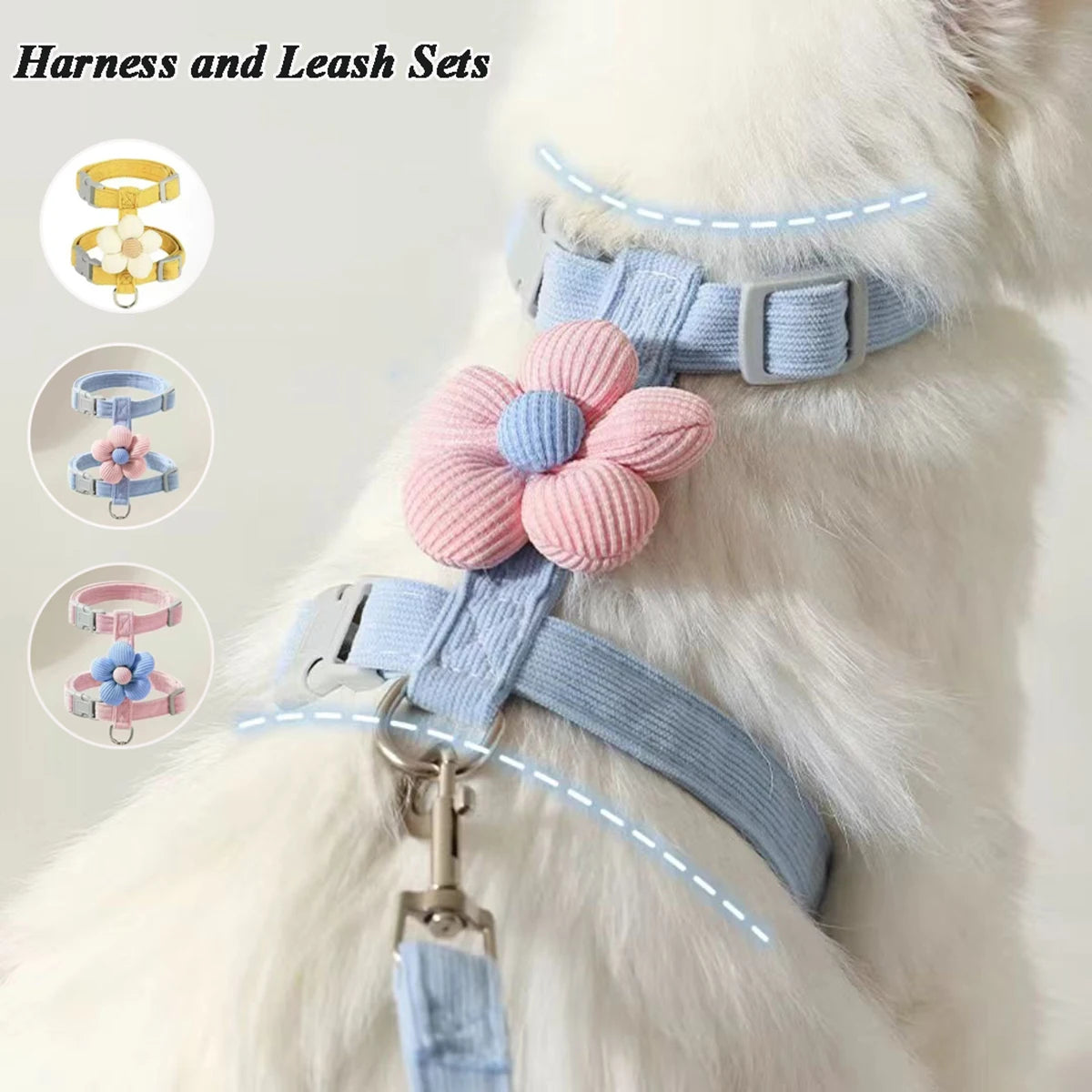 Breathable Adjustable Harness & Leash Set for Cats and Small Dogs
