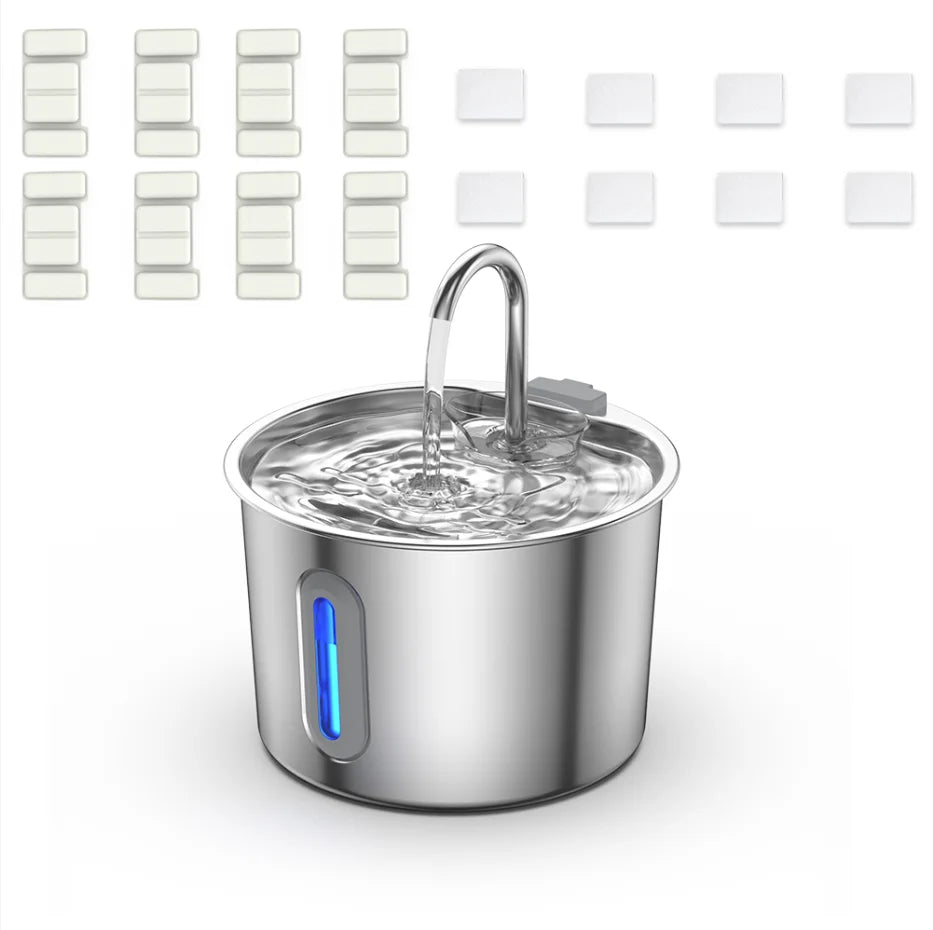 2.2L Stainless Steel Automatic Pet Water Dispenser with Water Level Window