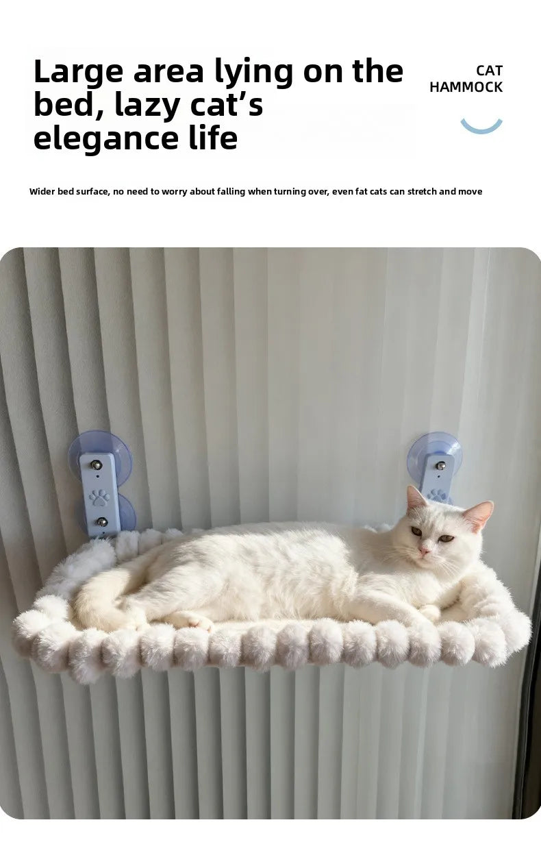 Suction Cup Window Cat Hammock – Wide Hanging Bed