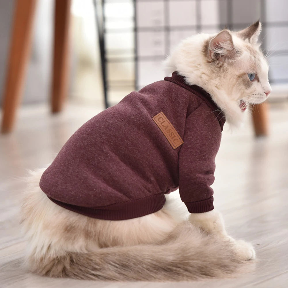 Non-Hair-Sticking Pet Hoodie for Cats & Small Dogs