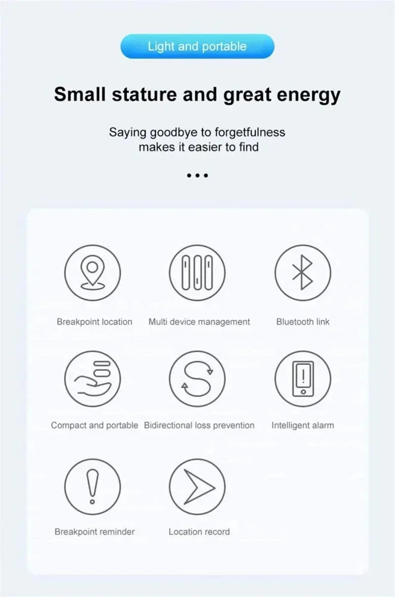 Ultra-Compact 30mm Bluetooth Tracker for Pets, Keys & Bags — Leather Sleeve Option