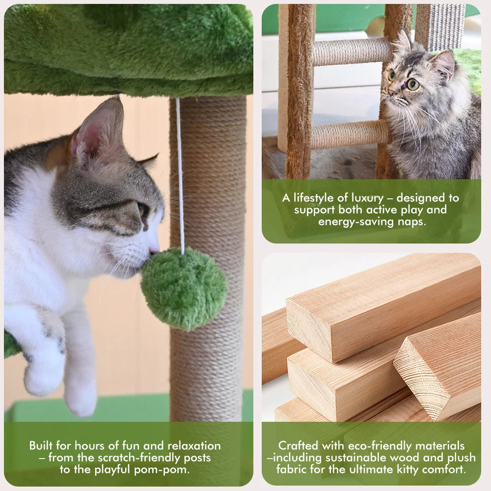 Multi-Tier Cat Tree with Scratching Post & Perch
