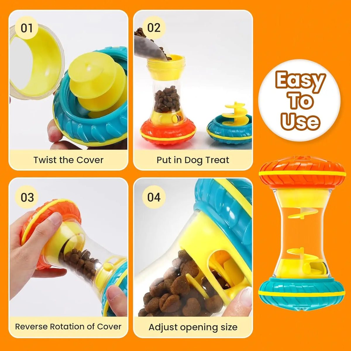Interactive Dog Puzzle Feeder – Treat Dispensing Enrichment Toy