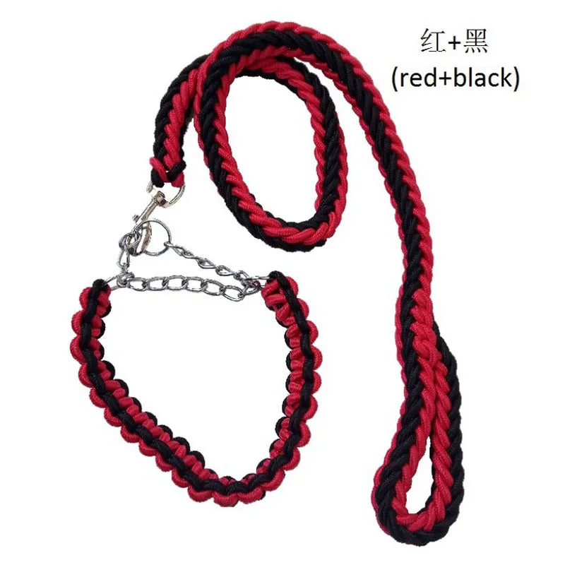 Ensemble laisse et collier réglables pour chiens de taille moyenne à grande