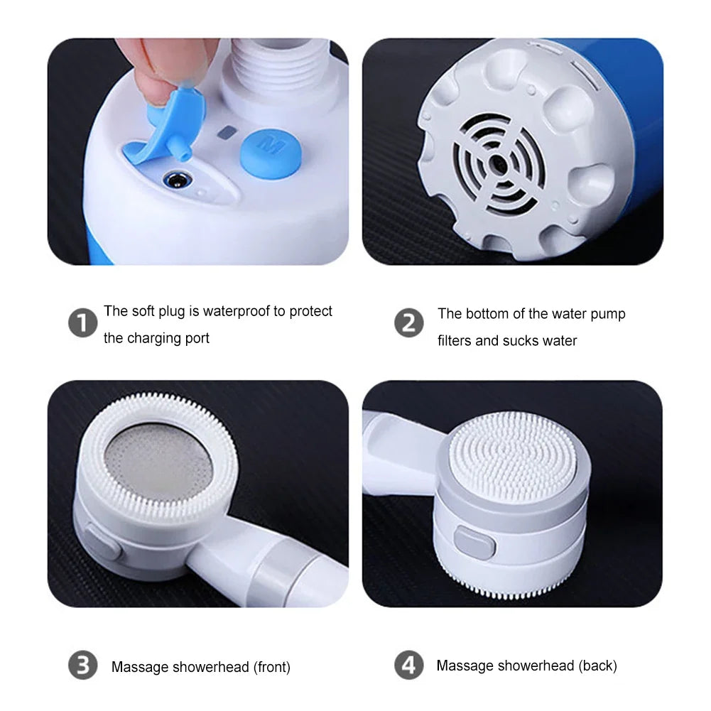 Rechargeable Camping Shower Pump with Digital Display
