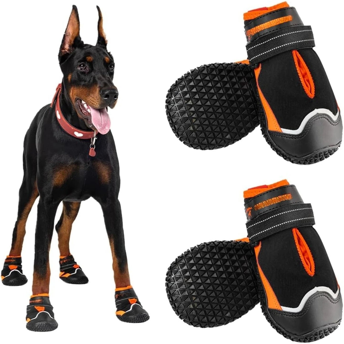 Waterproof Dog Boots for All Weather | Hot Pavement, Snow & Hiking | Set of 4