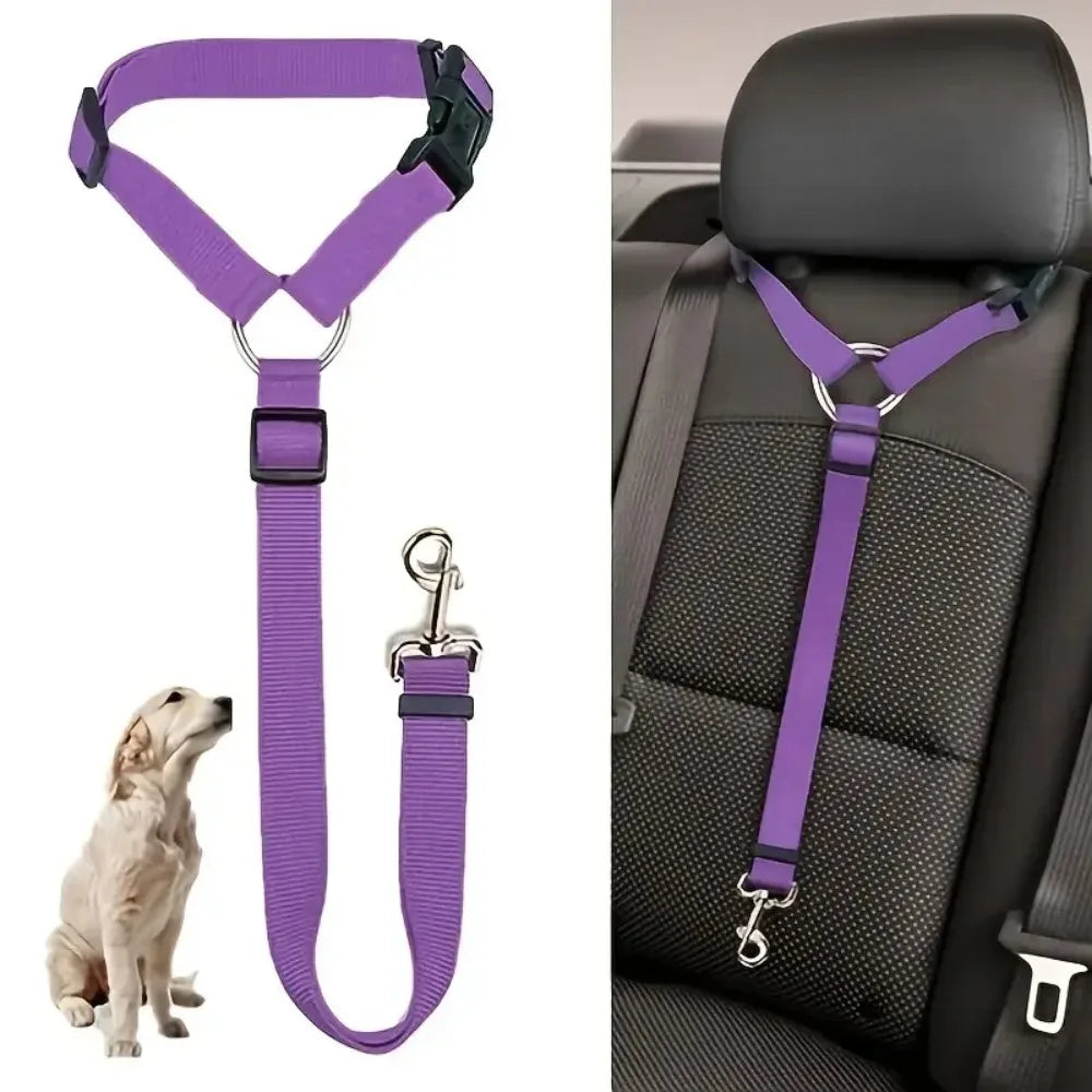 Pet Car Headrest Safety Restraint Belt for Dogs and Cats