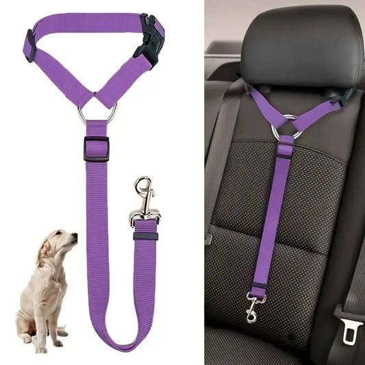 Pet Car Headrest Safety Restraint Belt for Dogs and Cats