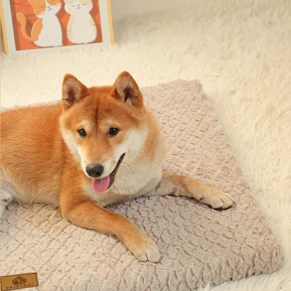 Orthopedic Dog Bed with Washable Faux Fur Cover — Anti-Slip, Crate-Fit, 4 Sizes