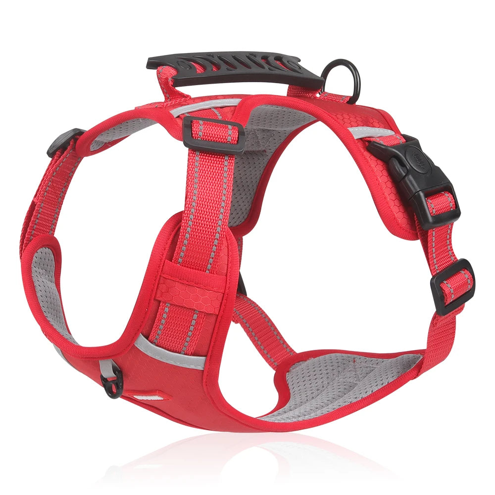 Reflective No-Pull Dog Harness Vest with AirTag Holder