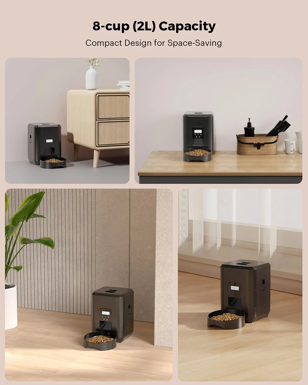Automatic Pet Feeder with Button or Wi-Fi Options