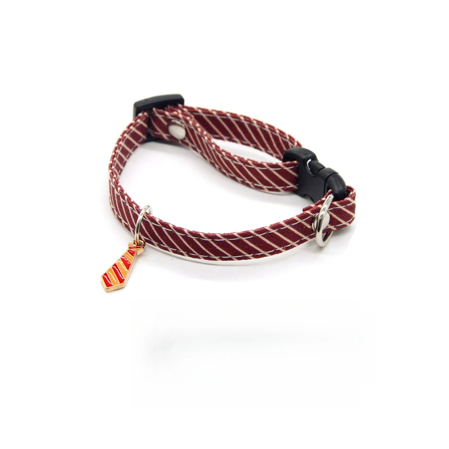 Collier pour chat rayé réglable avec nœud papillon et clochette