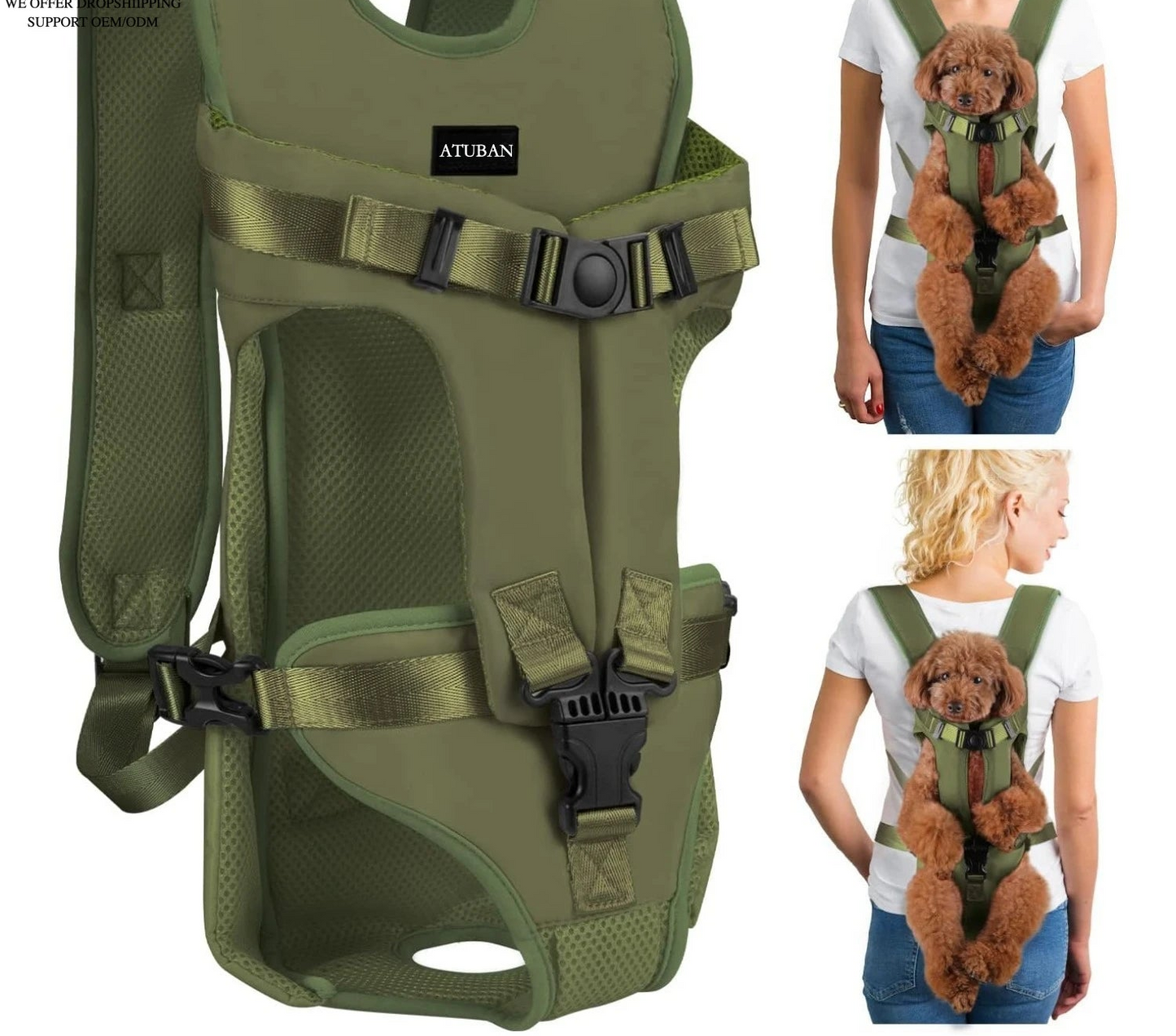 Hands-Free Dog Front Carrier Backpack for Hiking & Cycling