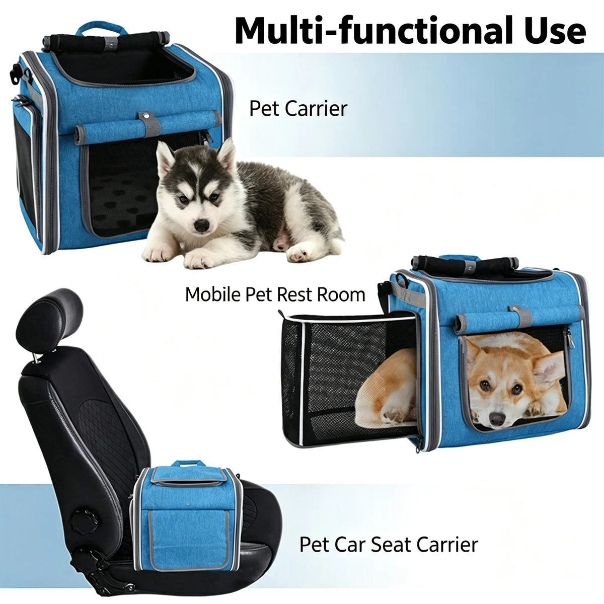 Foldable Mesh Pet Carrier for Cats & Small Dogs