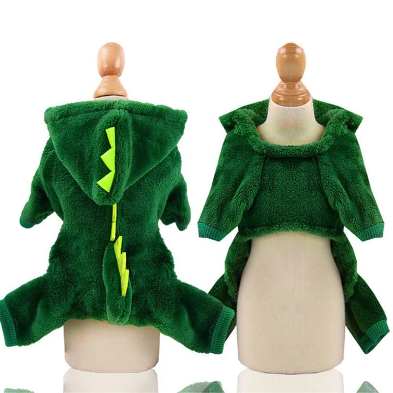 Dinosaur Pet Costume - Fleece Hoodie for Small Dogs & Cats
