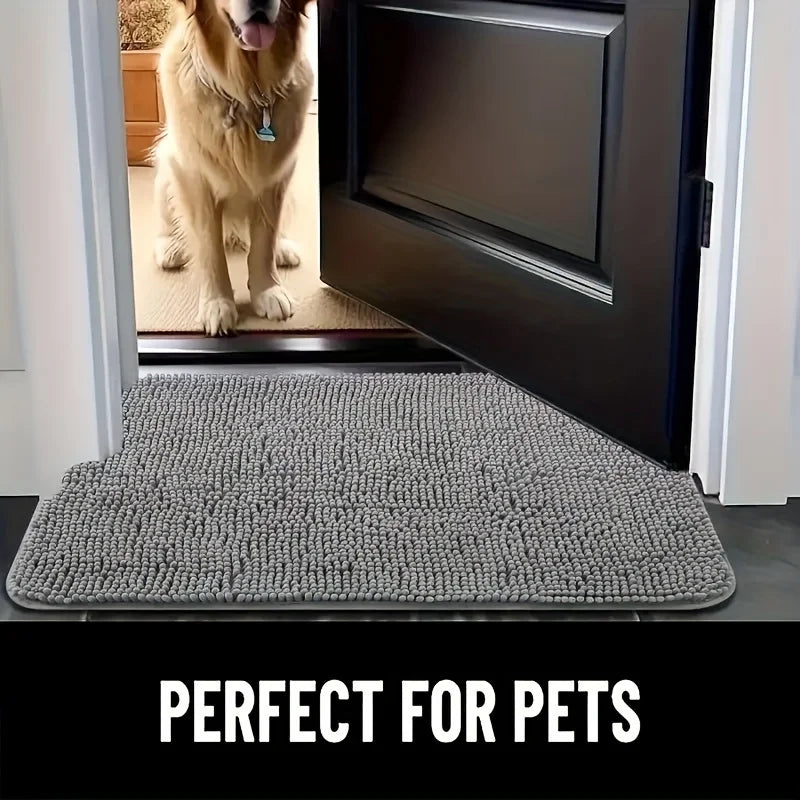 Quick-Dry Microfiber Dog Doormat - Non-Slip Absorbent Pet Mat for Indoor Use