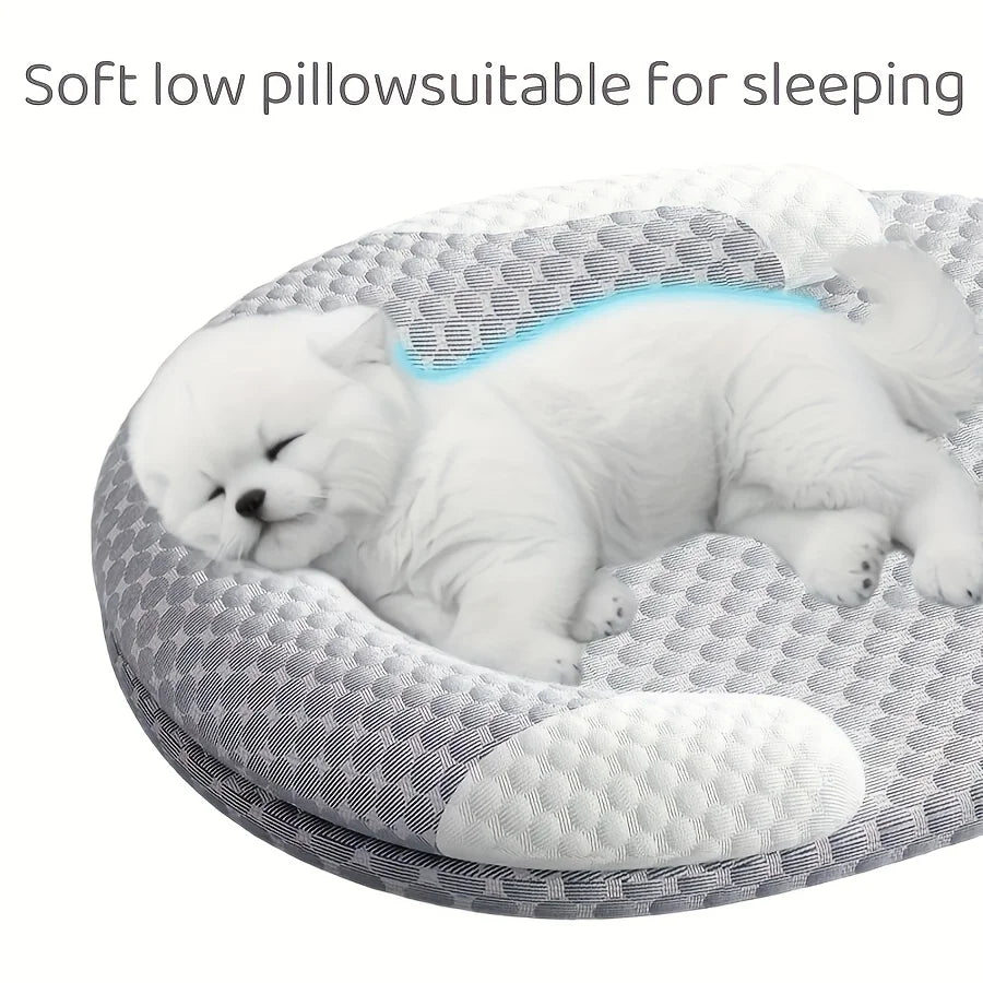 Oval Ice Silk Cooling Bed for Dogs & Cats