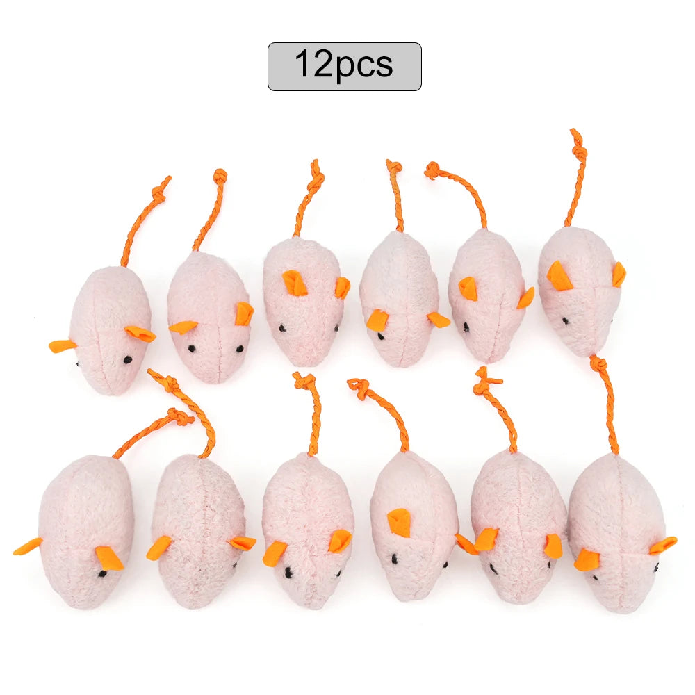 Catnip Plush Mouse Cat Toys — 12 Pack