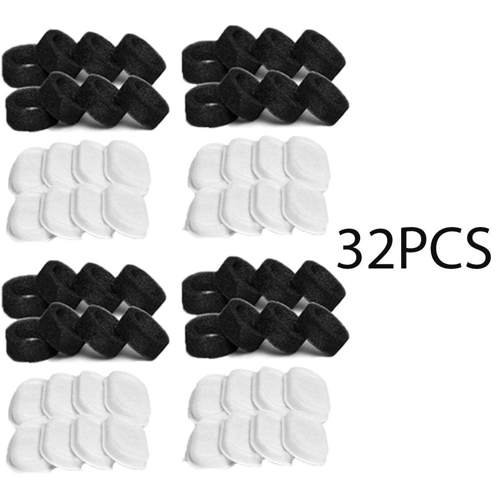 32pcs 16pcs 12pcs Automatic Cat Fountain Filter Replacement, Activated Carbon Cat Drinking Water Filter With Sponge Foam Filter