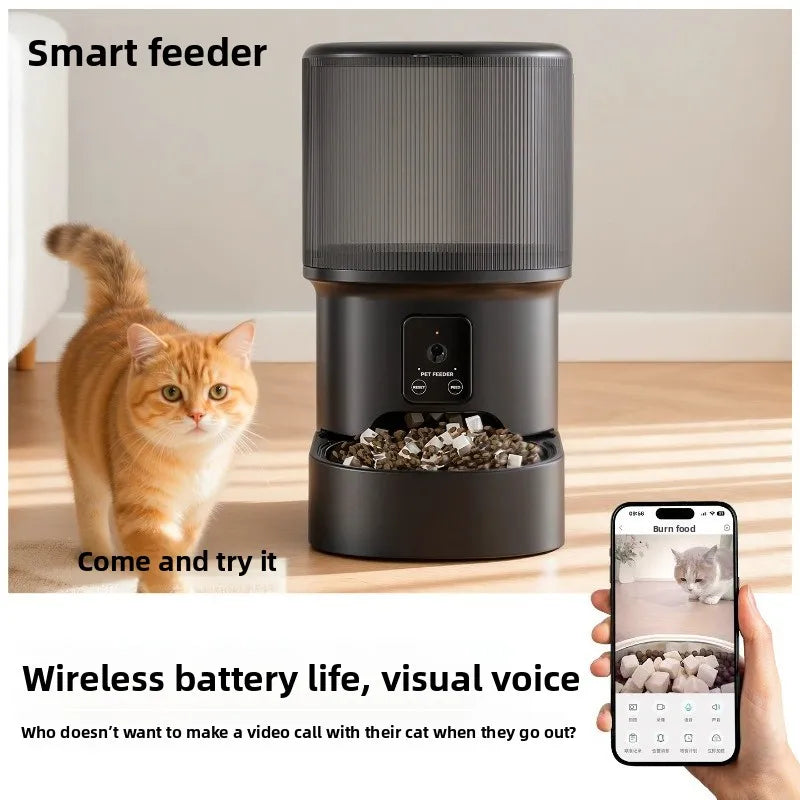 Smart Automatic Pet Feeder with HD Camera & Voice Control — Wi-Fi Remote Timed Food Dispenser