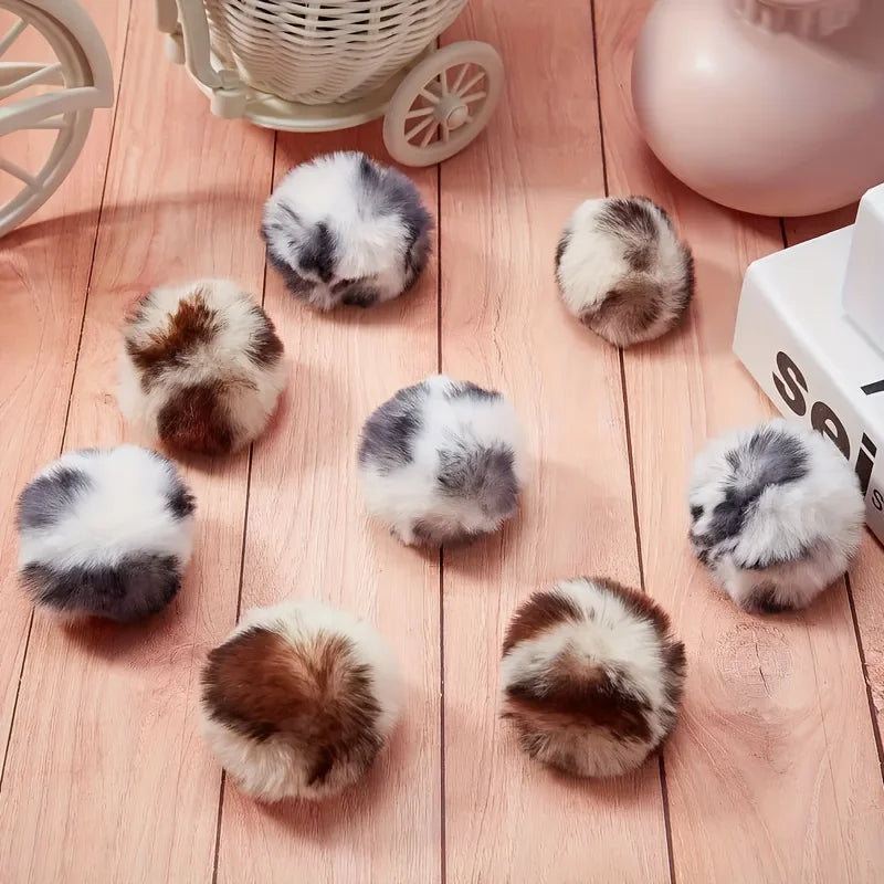 Balles en peluche pour chat - Imprimé léopard, lot de 3