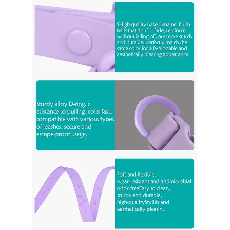 Collier et Harnais en Silicone pour Chat - Accessoires Souples pour Chaton et Petits Animaux