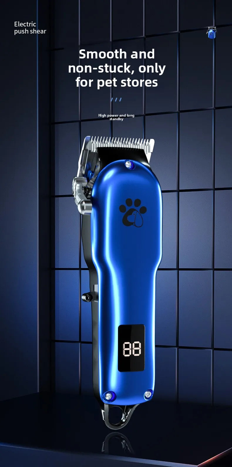 Professional Cordless Pet Grooming Clipper with LCD Display — Ultra-Quiet