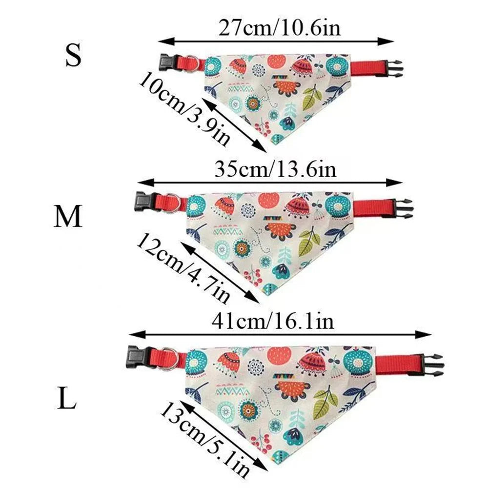 Cute Print Cat Dog Collar with Bandanas for Small Dogs Yorkshire Chihuahua Puppy Triangular Bandage Pet Accessories Supplies