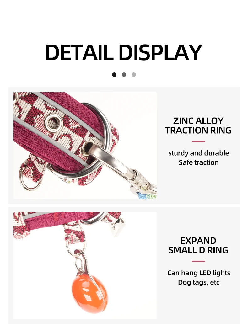 Wide Reflective Dog Collar with No-Pressure Fit