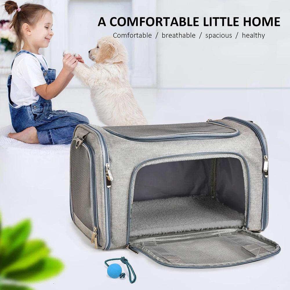 Soft-Sided Pet Travel Carrier with Fleece Pad