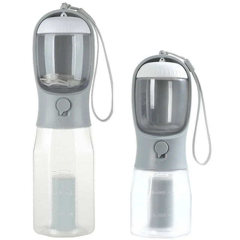 3-in-1 Dog Water Bottle with Food Storage & Waste Bag Holder