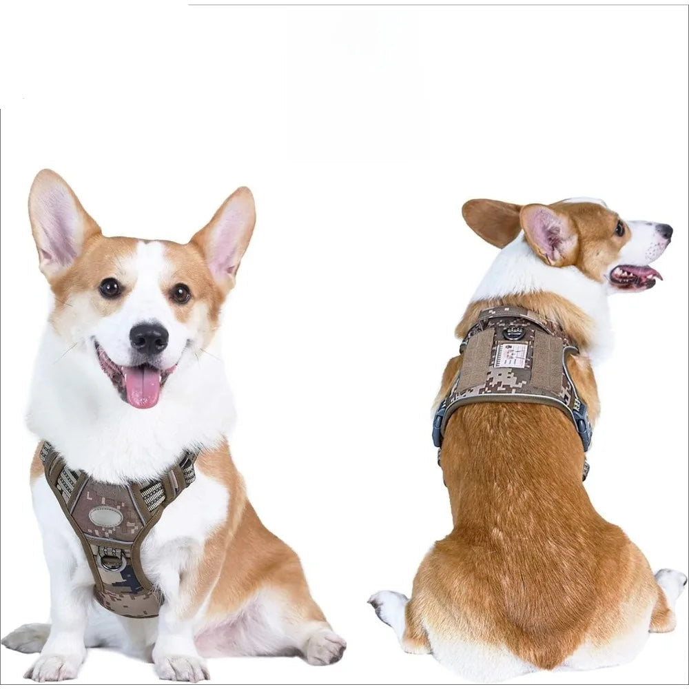 No-Pull Tactical Dog Harness with Reflective Strips
