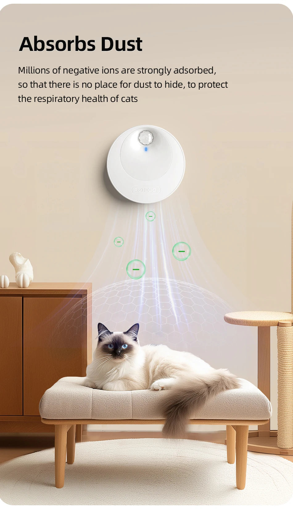 Smart Cat Litter Deodoriser — 4000mAh Automatic Odour Purifier for Litter Boxes