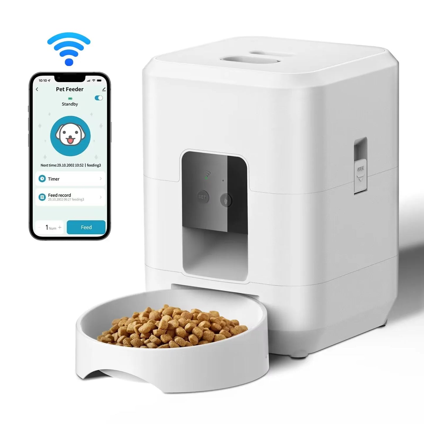 2L Automatic Pet Feeder with App Control & Camera — WiFi Timed Food Dispenser for Cats & Dogs