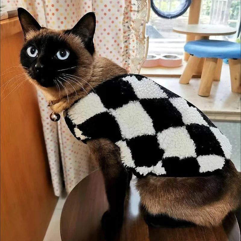 Floral Print Coral Fleece Jacket for Cats & Small Dogs