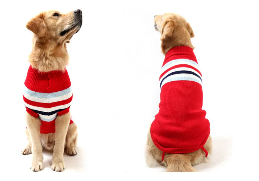 Autumn Winter Elk Print Knit Sweater for Medium & Large Dogs